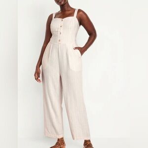 Linen Blend Cami Jumpsuit